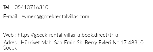 Rental Villas telefon numaralar, faks, e-mail, posta adresi ve iletiim bilgileri